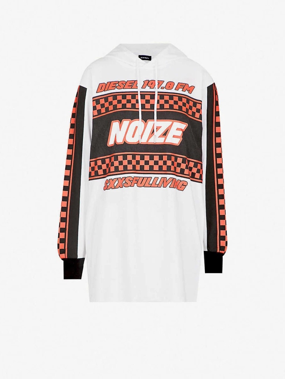 Diesel Men Graphic Print Long Sleeve Hoodie,